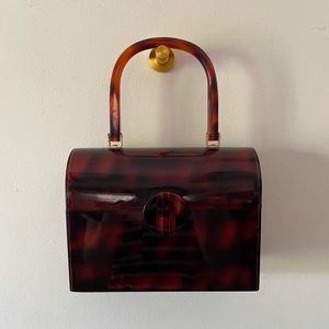 Vintage Acrylic Tortoiseshell Handbag